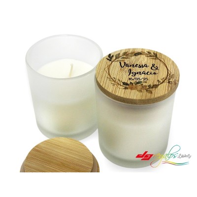 Vela Aromática Personalizada con Tapa de Madera