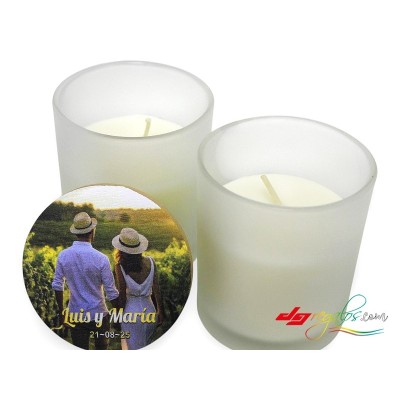 Vela Aromática Personalizada con Tapa de Madera