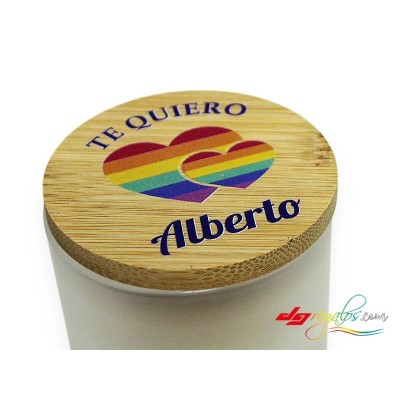 Vela Aromática Personalizada con Tapa de Madera