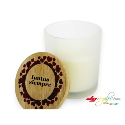 Vela Aromática Personalizada con Tapa de Madera