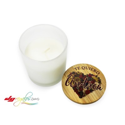 Vela Aromática Personalizada con Tapa de Madera