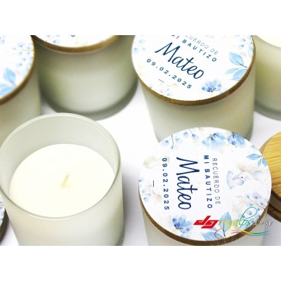 Vela Aromática Personalizada con Tapa de Madera