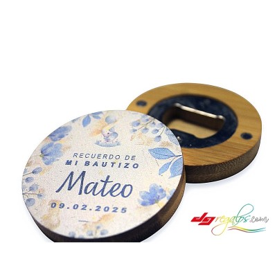 Abridor Magnético de Bambú Personalizado – Con Sistema Metálico y Grabado Láser para Botellas