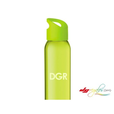 Botella de Vidrio con Tapa Hermética y Asa para Colgar – 470 ml, Libre de BPA y Fugas (Color Lima)