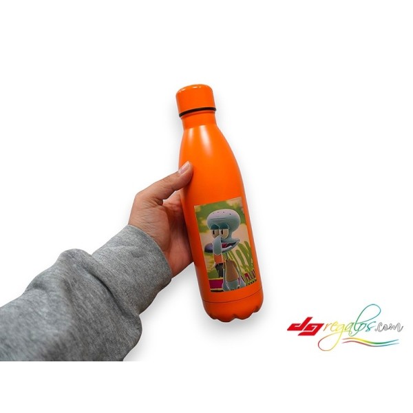 Botella o bidón de acero inoxidable personalizada con grabado a láser