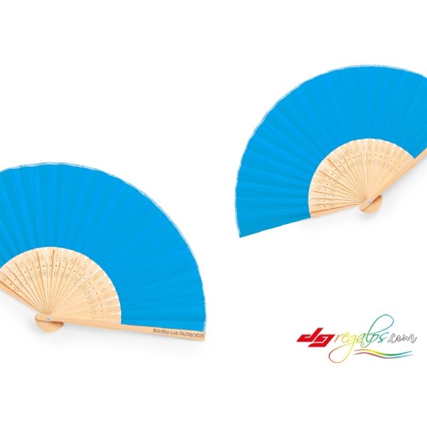 Abanico Personalizado con Varillas de Madera – Ideal para Bodas, Comuniones y Eventos Especiales