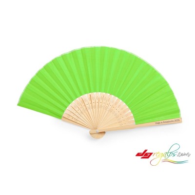Abanico Blanco Personalizado con Varillas de Madera – Ideal para Bodas, Comuniones y Eventos Especiales