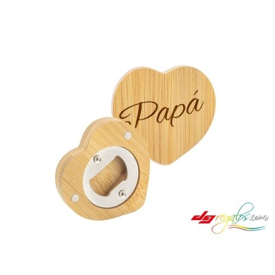 Abridor Magnético de Bambú Personalizado – Con Sistema Metálico y Grabado Láser para Botellas