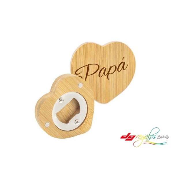 Abridor Magnético de Bambú Personalizado – Con Sistema Metálico y Grabado Láser para Botellas