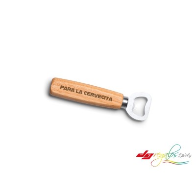 Abridor Personalizado de Acero y Madera Natural | Elegante, Útil y Único