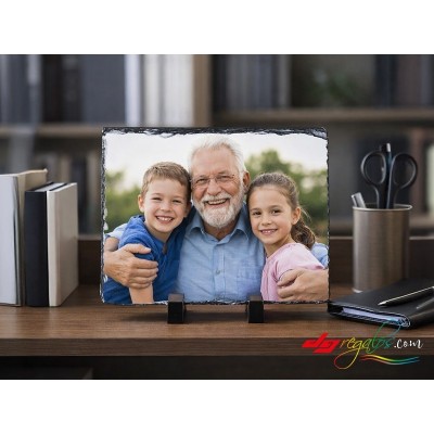 Placa de Pizarra Personalizada con Tu Foto – Portafotos