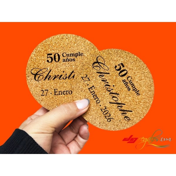 Posavasos personalizados de corcho ecológico